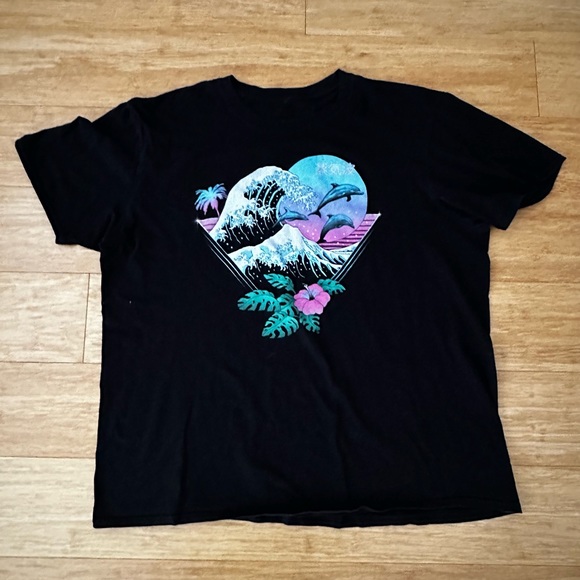 Vapor Wave Japanese Neon T-Shirt - Picture 1 of 2